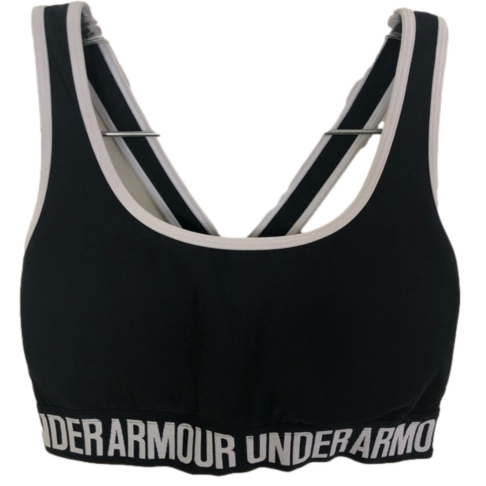Women's Armour Sports Bra Crossback Medium Black White